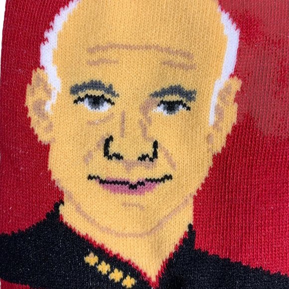 Star Trek John Picard Socks Sz 10 11 12 13 Men's Crew - Picture 2 of 3